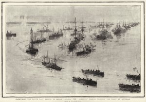 ¡Adiós! El Último Saludo de la Armada a la Reina Victoria, el Alberta pasando por la Flota en Spithead